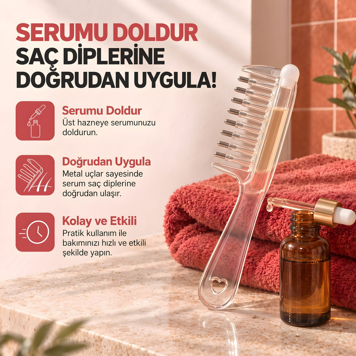 Yungseul™ Yağ ve Serum Uygulama Bakım Tarağı